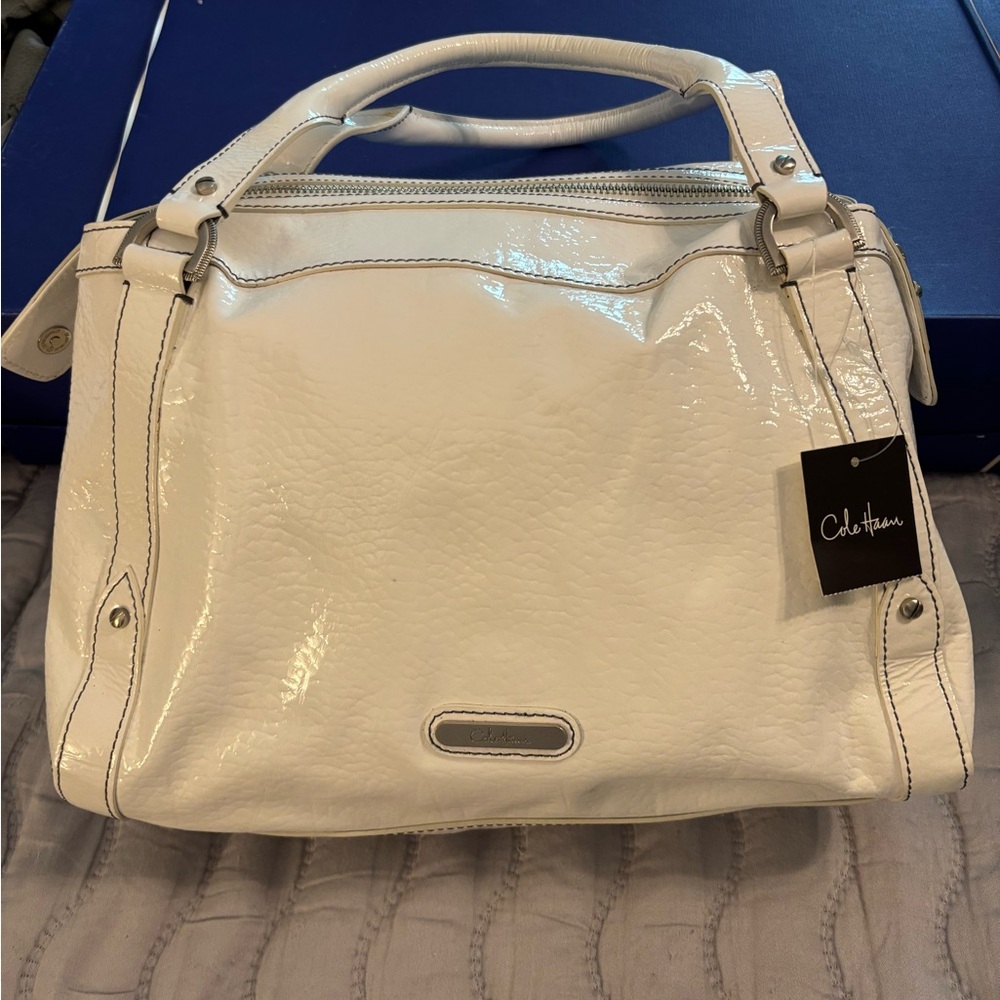 Cole Haan White Women's Bag-NWT-Pebbled Leather